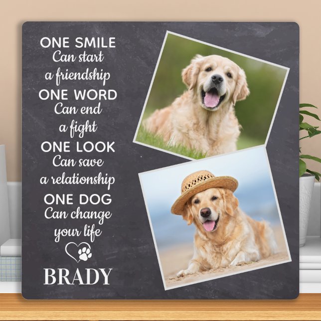 Dog Lover Zitat halten Personalisiertes Foto für H Fotoplatte (Von Creator hochgeladen)