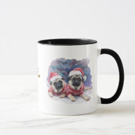 Dog Lovers Christmas Coffee Mug/Pug Tasse