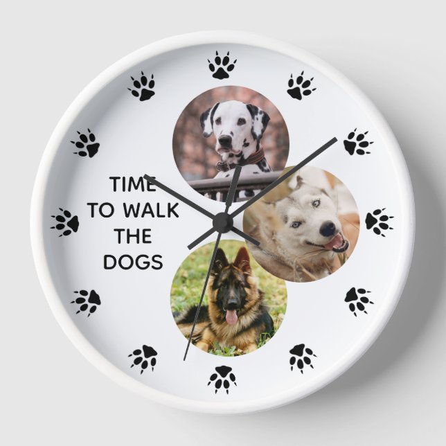 Dog Lovers Custom Photo Uhr (Vorderseite)