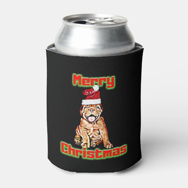 Dog Lovers Weihnachtsgeschenk Design Dosenkühler (Kanne Vorderseite)