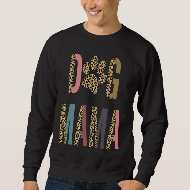 Dog Mama Leopard Sweatshirt (Vorderseite)