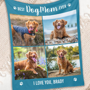 DOG MAMA Personalisiert Pictures Collage Simple Fo Fleecedecke