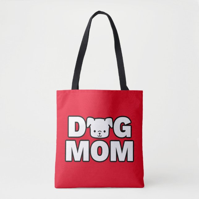 DOG MAMA Tote Tasche (rot) (Vorderseite)