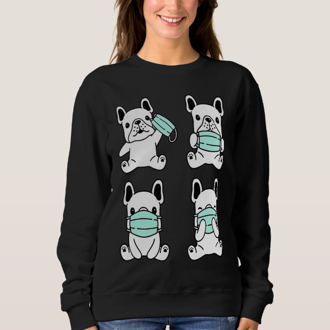 Dog Medical Face Mask French Bulldog Pet Breed Bul Sweatshirt (Vorderseite)