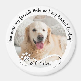 Dog Memorial Zitat 2 Foto Pawprint Herz Unendlichk Magnet
