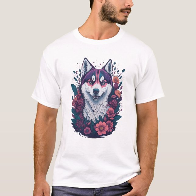 Dog Mens Tshirts - Siberian Husky Mens Tshirts (Vorderseite)