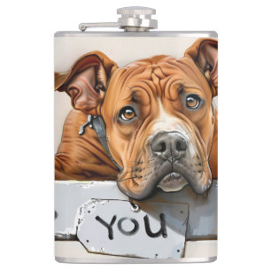 Dog Miss You Flask Flachmann
