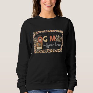 Dog Mom Coffee Love Cute Leopard Mother's Day Sweatshirt