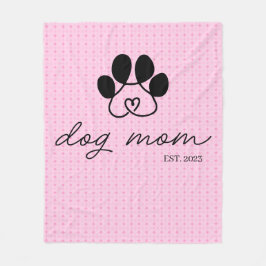 dog mom customizable baby pink fleecedecke