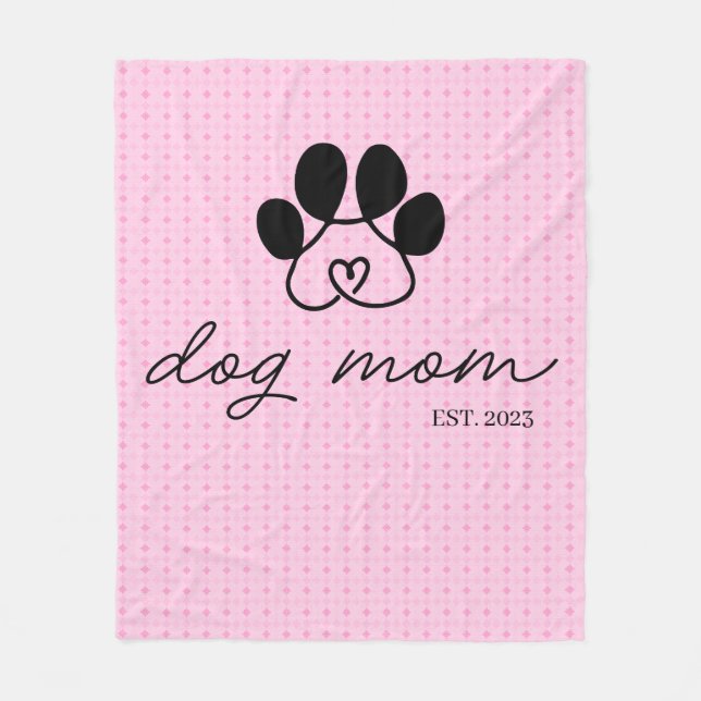  dog mom customizable baby pink fleecedecke (Vorderseite)