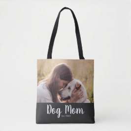 Dog Mom Established Script Photo Tasche