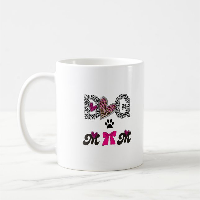 Dog Mom Leopard Heart Mug -Mom Lover Gift  (Gauche)