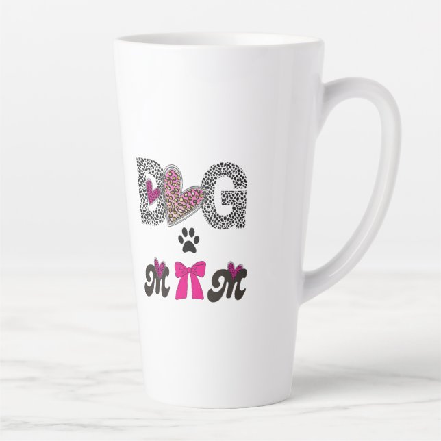 Dog Mom Leopard Heart Mug -Mom Lover Gift  Milchtasse (Rechts)