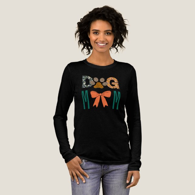 Dog Mom Leopard Paw Print/ Cute Dog Lover Apparel  Tri-Blend Shirt (Volle Vorderseite)