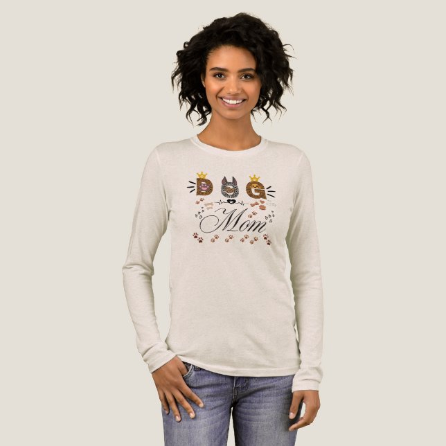 Dog Mom Leopard Print Paw Design/Leopard Dog Mom Tri-Blend Shirt (Volle Vorderseite)