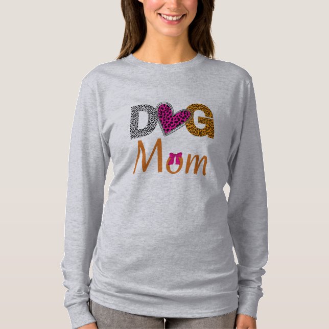 Dog Mom Leopard Print/Trending Dog  Lover Gift T-Shirt (Vorderseite)