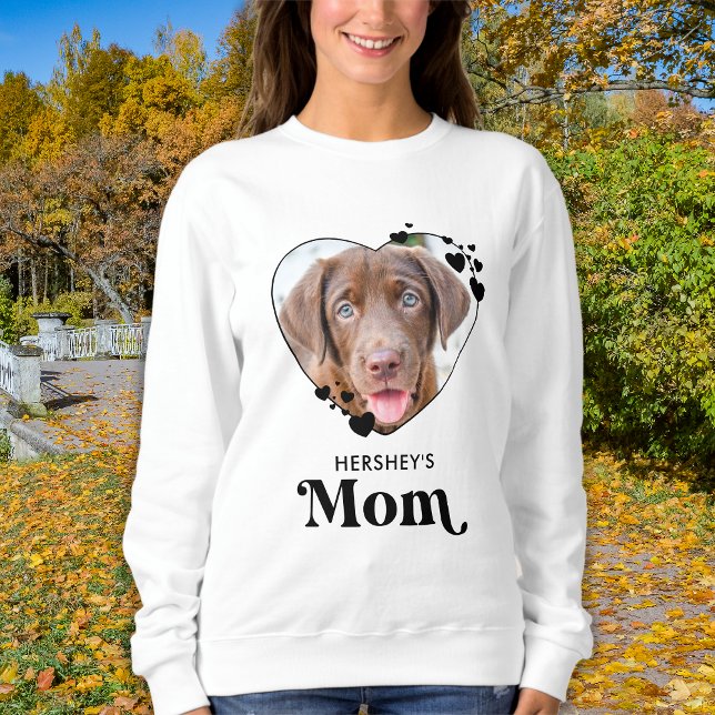 Dog MOM Personalized Heart Dog Lover Pet Foto Sweatshirt (Von Creator hochgeladen)