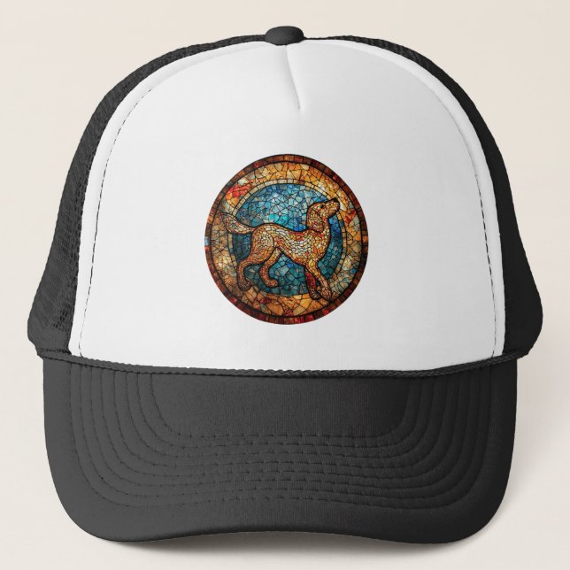 Dog Motif mit lebhaften Farben Truckerkappe (Vorderseite)