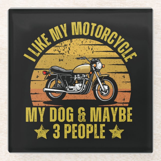 Dog Motorrad Glasuntersetzer (Vorderseite)