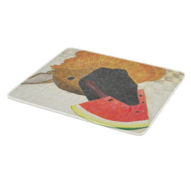 Dog mouth and watermelon cutting board schneidebrett (Ecke)