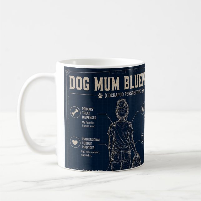 Dog Mum Cockapoo Blueprint  Kaffeetasse (Links)