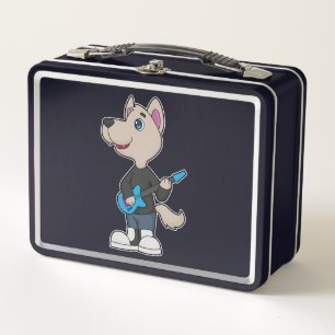 Dog Musician Gitarre Metall Brotdose