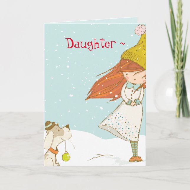 DOG n DAUGHTER CHRISTMAS CARD Dankeskarte (Vorderseite)