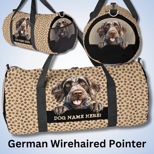 Dog-Name, Ihr Name, deutscher Drahthaar-Pointer hi Duffle Bag (Von Creator hochgeladen)