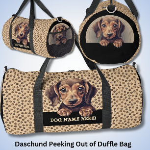 Dog-Name oder Ihr Name, Daschund + Paws hinzufügen Duffle Bag