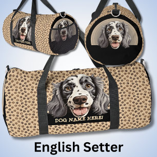 Dog-Name oder Ihr Name, englischer Setter hinzufüg Duffle Bag