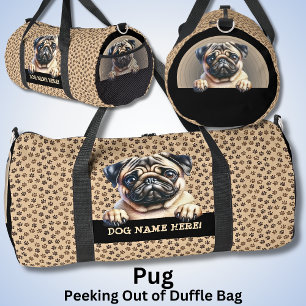 Dog-Name oder Ihr Name, Mops hinzufügen Duffle Bag