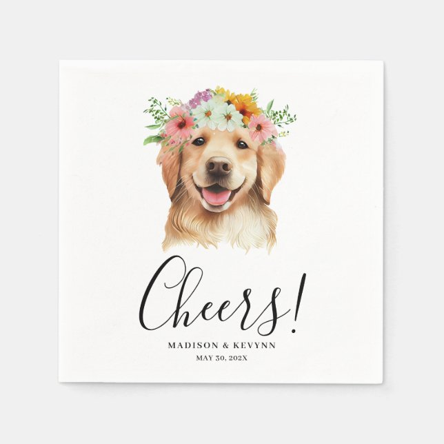 Dog Napkins Wedding Serviette (Vorderseite)