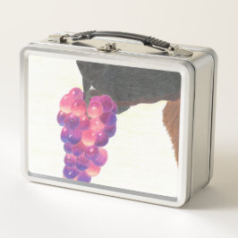 Dog nose and grape  metall brotdose