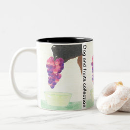 Dog nose and grape  zweifarbige tasse