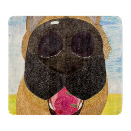 Dog nose and raspberry cutting board schneidebrett