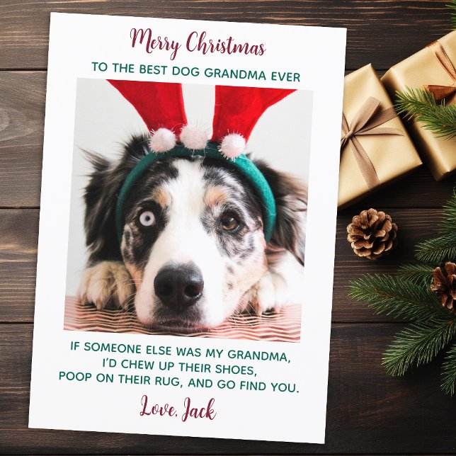 Dog Oma Funny Personalisiert Pet Foto Weihnachten (Von Creator hochgeladen)