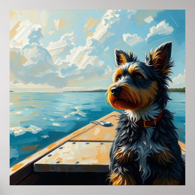 Dog on a boat poster (Vorne)