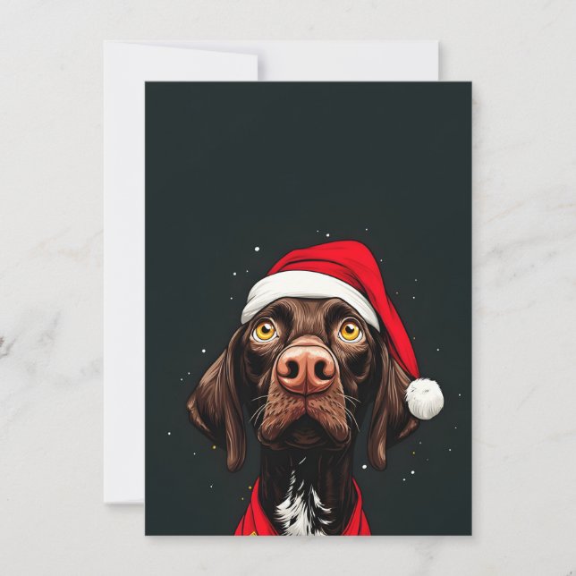 Dog on Christmas Cards Feiertagskarte (Vorderseite)