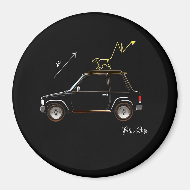 Dog on Wall Street Petra Gliff Magnet (Vorne)