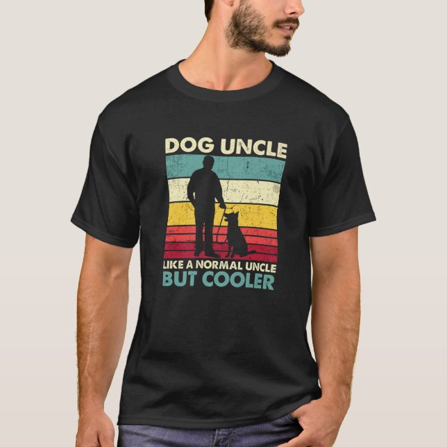 Dog Onkel - Retro Sunset Hund Lover Funny Vater's T-Shirt (Vorderseite)