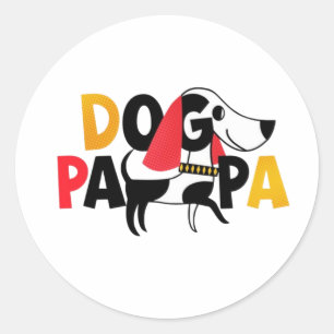 Dog Papa Design Runder Aufkleber