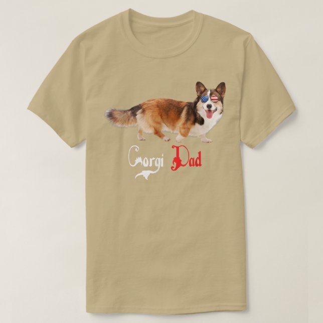 Dog Papa Puppy Dad Corgi T-Shirt (Design vorne)