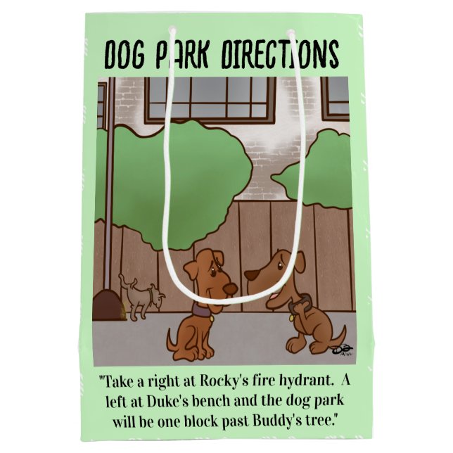 Dog Park Directions Geschenktüte (Rückseite)