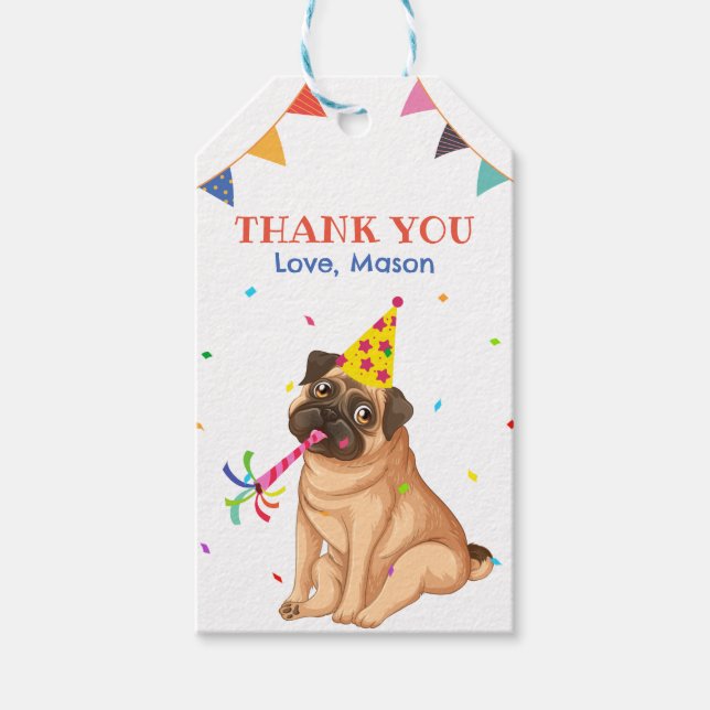 Dog-Party-Geschenkmarke Geschenkanhänger (Vorderseite)