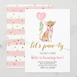 Dog Party Girl Chihuahua Einladung