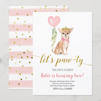Dog Party Girl Chihuahua Einladung