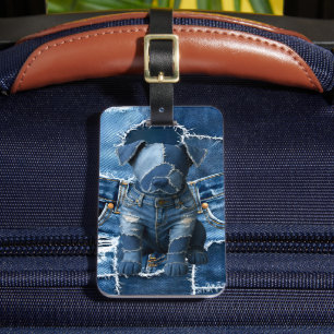 Dog Patchwork Art Denim Gepäckanhänger