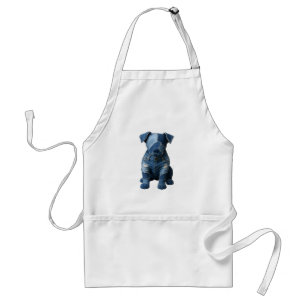 Dog Patchwork Art Denim Schürze