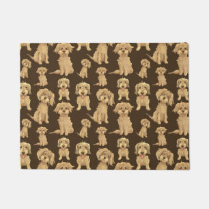 Dog Pattern Brown labradoodle goldendoodle Fußmatte