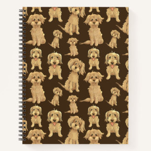 Dog Pattern Brown labradoodle goldendoodle Notizbuch